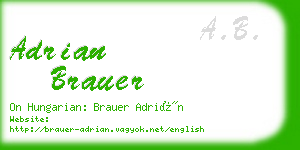 adrian brauer business card